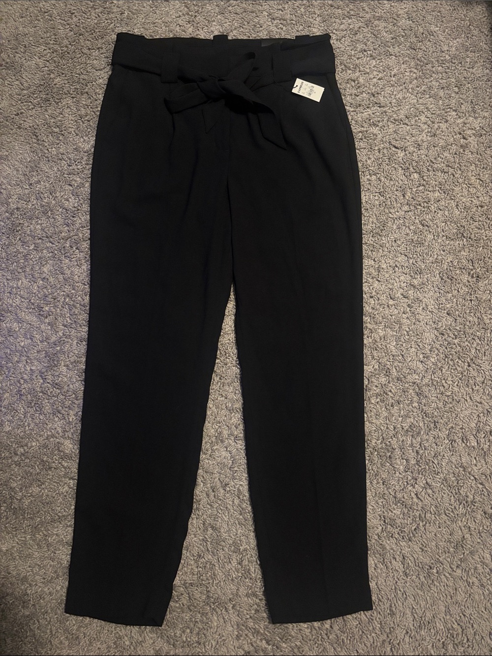 Express Black Paperbag Waist Trousers